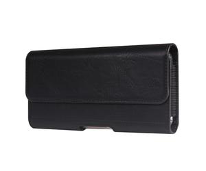 Horizonta Mobile Phone Holster with Belt Clip Pu Leather Pouch Holder for iPhone 17 Pro Max Samsung Galaxy A17 A16 A05 A06 A56 S25 Ultra HONOR X6c Xiaomi POCO C75 (Black, XL)