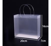 (Horizontal - 20x16x7cm) PVC Plastic Bags with Handles Gift Wrapping Bag High Quality Present Gift Package Bag