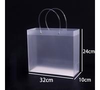 (Horizontal - 32x24x10cm) PVC Plastic Bags with Handles Gift Wrapping Bag High Quality Present Gift Package Bag
