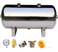 Horizontal Air Compressor Receiver Tank 304 Stainless Steel 15L 180PSI Port