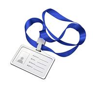 Horizontal Aluminum Alloy ID Name Card Case Business Work Badge Holder with Lanyard Premium Smooth Texture Round Corners Ultra-Thin Lightweight Easy Insertion Anti-Loss for Office Hospital Factory Sch