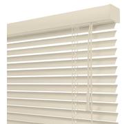 Horizontal Aluminum Venetian Blinds Privacy Window Shutters, 25mm Slats Window Blinds with Twist Open Close Mechanism, No Drill Waterproof Metal Shades for Home Kitchen(Cream)