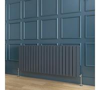 Horizontal Anthracite Radiator Double Flat Panel Designer Radiator Central Heating 600x1428mm Interior Design