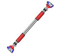Horizontal Bar Wall Fitness Equipment Domestic Indoor Door Pull-Up Retractable Family Extension Single Pole Stainless Steel Material,Red126Cm