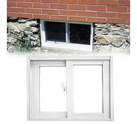 Horizontal Bathroom Sliding Window Replacement Basement Shed Windows with Glass & Screen, Slider Windows Casement for Chicken Coop((H x W)40x40cm/15.7x15.7in)