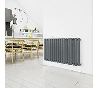 Horizontal Column Anthracite Radiator Oval Single Designer Radiator 600x1003mm Central Heating Interior Design