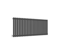 Horizontal Column Anthracite Radiator Oval Single Designer Radiator 600x1416mm Central Heating Interior Design