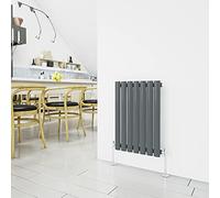 Horizontal Column Anthracite Radiator Oval Single Designer Radiator 600x413mm Central Heating Interior Design