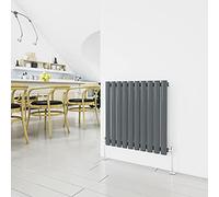 Horizontal Column Anthracite Radiator Oval Single Designer Radiator 600x590mm Central Heating Interior Design