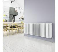 Horizontal Column White Radiator Oval Double Designer Radiator 600x1593mm Central Heating Interior Design