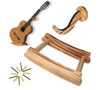 Horizontal Guitar Wall Hanger Wooden Guitar Stand,Acoustic Guitar Wall Mount Holder,Electric Guitar Wall Hanger Slatwall Classical Guitar Holder Bass Stand Rack Hook,Wood Color