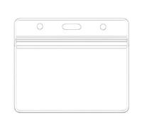 Horizontal ID Badge Holders Sealable Waterproof Clear Plastic Holder, Fits RFID/Proximity/Badge Swipe Cards or Credit Card/Driver's License (6 Pack Horizontal Clear Badge Holder)