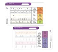 Horizontal Layout Guide, Cardiac Rhythm Card, 3.31x1.97 Inches Nursing Badge with Vertical Charts, Medical Cheat Sheet, Pocket Reference with Laminated Design, EKG Cheat Sheet for Nursing School