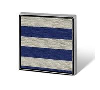 Horizontal Navy Blue And Beige Fabric Texture Unisex Brooches & Pins Square Lightweight Lapel Badge Jewelry for Clothing Shawl Hat