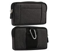 Horizontal Nylon Phone Holster for iPhone 16/15/14/13/12/11/Pro Max Belt Clip Pouch for Samsung Galaxy S22,A51,A71,A70,S23,S24 Ultra,Moto Smartphone Pouch Universal Waist Pack Carrying Case Purse