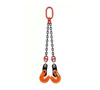 Horizontal Plate Lifting Clamp with Chain Sling and Hook, 2.5T Capacity, Removable Chains for Safe Transporting and Lifting Applications