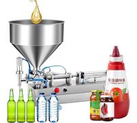 Horizontal Pneumatic Liquid Paste Filling Machine, 5-1500ml Volume Paste Liquid Filling Machine with 35L Hopper for Cream Shampoo Honey Toothpaste Oil Sauce Butter Chili Sauce,120V,200ML