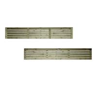 Horizontal Single-Slatted Fence Panel, 6ft x 1ft Wooden Fencing Trellis Topper Extension | Decorative Contemporary Venetian-Style, Ideal for Any Garden Perimeter (Wide: 182cm x High: 31cm)