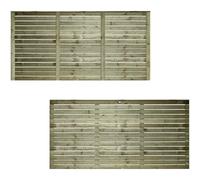 Horizontal Single-Slatted Fence Panel, 6ft x 3ft Wooden Fencing Trellis Topper Extension | Decorative Contemporary Venetian-Style, Ideal for Any Garden Perimeter (Wide: 182cm x High: 91cm)