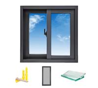 Horizontal Sliding Aluminum Replacement Window - Flush Mount with Tempered Glass & Screen Easy-Glide Design Ideal for Basement Shed & Mobile Home Installation