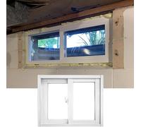 Horizontal Sliding Basement Windows with Lock and Screen for House, Shed, or Playhouse - Small Window, Durable Design for Enhanced Security