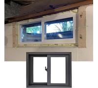 Horizontal Sliding Basement Windows with Lock and Screen for House, Shed, or Playhouse - Small Window, Durable Design for Enhanced Security