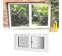 Horizontal Sliding Window with Tempered Glass Screen Replacement Windows for Basement Mobile Home Kitchen Bathroom Garage - Sizes 20" to 40" (32x21)