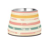 Horizontal Stripes_3 Dogs Food Bowls Enhanced Stainless Steel Cat Feeding Bowls for Loving Pet Slow Down Eating