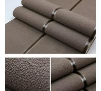 Horizontal Stripes Wallpaper for Walls 3D Suede Non Woven Fabric Modern Living Room Sofa TV Background Wall Papers Home Decor,for Bedroom Art Deco Wallpaper(Brown)