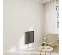 Horizontal Stylish Traditional Column Radiator, 600x590mm Column Rads Anthracite Oval Column, Single Panel Wall Mounted Radiators for Bathroom/Living Room,Central Heating Heater, Grey Radiator