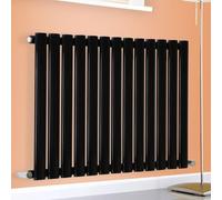 Horizontal Vertical Designer Radiator Oval Column White Anthracite Tall Upright Rads (Single - 600 x 960mm, Black)