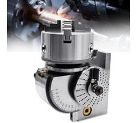 Horizontal Vertical Indexing Head, Head Milling Set W/100/125/160/200mm Chuck+Tailstock, 3-Jaw Chuck Dividing Head Set, for Milling Grinding Drilling Machine (4in/100mmchuck)