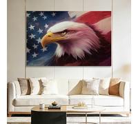 Horizontal Wall Art Canvas Prints, Animals Eagle Photography Canvas Wall Art Paintings Pictures for Living Room Bedroom Home Wall Decor Artwork 55 x 28 inches Framed