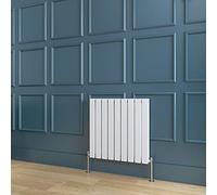 Horizontal White Radiator Double Flat Panel Designer Radiator Central Heating 600x612mm Interior Design
