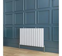 Horizontal White Radiator Double Flat Panel Designer Radiator Central Heating 600x884mm Interior Design