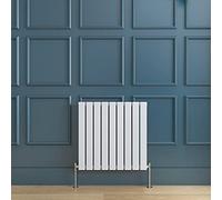 Horizontal White Radiator Single Flat Panel Designer Radiator Central Heating 600x612mm Interior Design