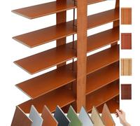 Horizontal Window Venetian Blinds Blackout Wood Blinds for Indoor Windows, Privacy Blind for Window Treatment, Custom Wooden Shades 30 40 60 80 90 100 120 150 160 180cm(Brown)