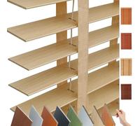 Horizontal Window Venetian Blinds Blackout Wood Blinds for Indoor Windows, Privacy Blind for Window Treatment, Custom Wooden Shades 30 40 60 80 90 100 120 150 160 180cm(Beige)