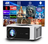 HORLAT Projector 2000Ansi Lumens Full HD 1080P 4K Video Auto Focus& Keystone Home Cinema 5G WiFi Portable TV Proyector Christmas T5PRO