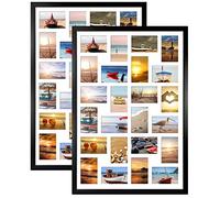 HORLIMER 2 Pack 4x6 Picture Frames Collage with 24 Openings, Multi Photo Frame for Wall Hanging, Black