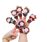 horlirty Finger doll animal finger puppet plush doll, animal hand puppet early education toy. Parent-child doll. (animal seven little monkeys)