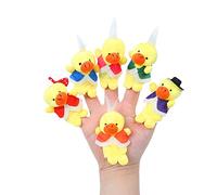 Horlirty Finger Puppet Plush Doll, Animal Hand Puppet, Early Education Toy, Parent-Child Doll, Little Yellow Duck Six Fingers, Velvet, 0-8 Years, Unisex, 5-7 cm (H) x 3 cm (W)