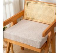 HORLSKI Washable Seat Cushions with Removable Cover Linen Chair Cushions for Dining Chairs Thickened 8Cm Square 45 X 45 Cm Chair Pads Garden Living Room Patio,J,Set of 4