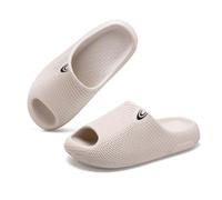 HORMAUWORD Cloud Platform Slide Sandals for Women Men with Arch Support, Cushioned Pillow Slippers for Foot Fatigue Relief, Non-Slip Anti-Squeak House Shoes for Indoor Outdoor, Off-white, 9 Women/8