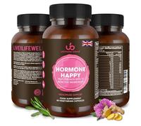 Hormone Happy Menopause Supplement for Women | 16 Active Ingredients | Energy, Hormonal Activity & Psychological Function | 60 Vegan Capsules | Red Clover & Sage Leaf | Daily Formula for Perimenopause