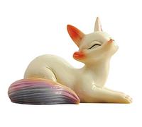 Hormsdar Fox Color Change Tea Pet Resin Statue Kung Fu Tea Tray Decor Tea Lovers Gift (B) White