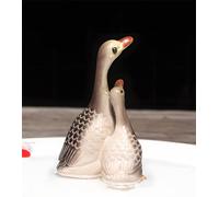 Hormsdar Hand-Made Color Changing Swan Tea Pet Funny Cute Purple Clay Statue Kung Fu Tea Tray Decor Tea Lover's Gift Home Office Desk Feng Shui Ornament