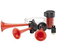 HELLA 3PD 003 001-671 Trumpet Horn - 12V - 118dB(A) - Frequency Range: 780/820/880Hz - Triple-tone Trumpet Horn - Electric-pneumatic