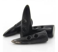 horn coat buttons, Black 52mm Horn Toggle Buttons 2-Hole for Sewing Knitting Pack of 2,4,6 pcs(2pcs)