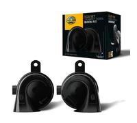 HELLA Trumpet Horn - OE-CONNECT HORN TE26 SET - 12V - 110dB(A) - Frequency range from: 400Hz - Frequency range to: 500Hz - Low Tone/High Tone - Electric - Plug: BMW - Quantity: - 3FH 012 010-041